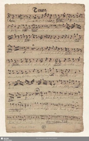 Tenor. [Solo, unvollst.]