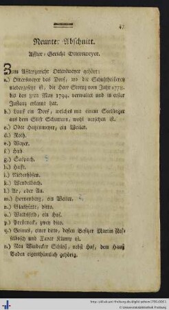 Neunter Abschnitt. Affter-Gericht Ottersweyer.