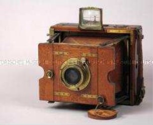 Plattenkamera "Ernemann" Tropen-Klappkamera für Format 9x12 mit "Ernon" 1:6.8 135 mm