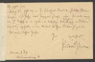 Postkarte an Max Marschalk : 08.09.1898