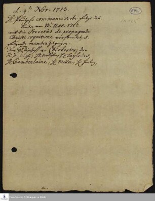 Tagebuchnotizen von Heinrich Plütschau.