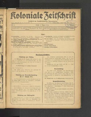 Nr. 2. Berlin, 9. Januar 1914. 15. Jahrgang.