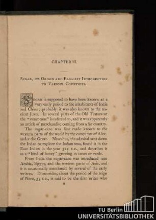 Chapter I. Sugar, its origin and earliest introduction to various countries