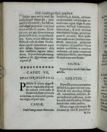 Caput VII. De Ulceribus Penis.