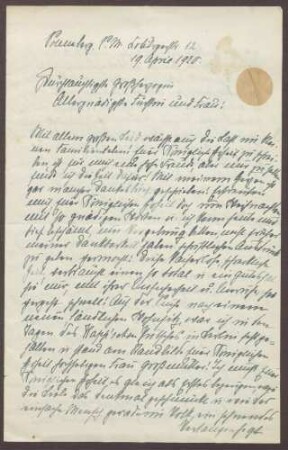 Schreiben von Elisabeth von Esebeck an Großherzogin Luise von Baden; Eindrücke von dem Kapp-Putsch in Berlin