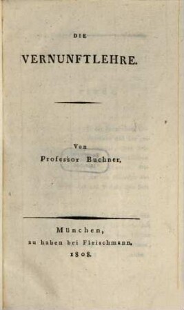 Die Vernunftlehre
