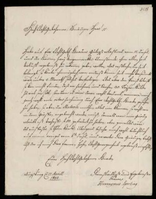 Brief von Hieronymus Sperling an Johann Friedrich von Uffenbach. Augsburg, 17.4.1732