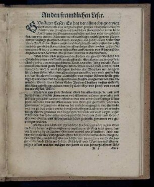 An den freundlichen Leser