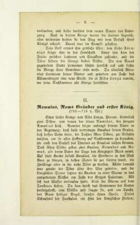 II. Romulus, Roms Gründer und erster König