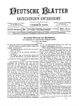 Rousseaus Kenntnis der Kindesnatur : vom Standpunkte der experimentellen Pädagogik beurteilt ; (Fortsetzung)