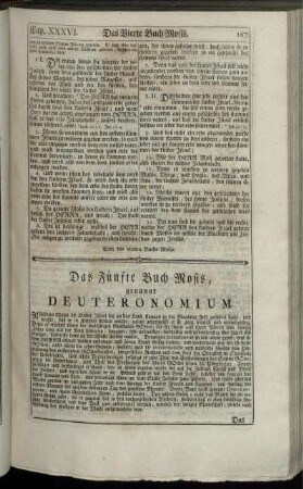 Das Fuenfte Buch Mosis, genannt Deuteronomium.