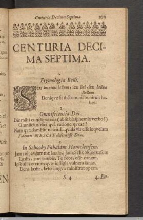 Centuria Decima Septima.