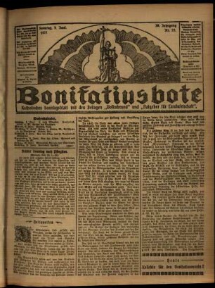 Erste Ausgabe vom Sonntag, den 05. Juni 1921.