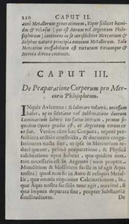 Caput III. De Praeparatione Corporum pro Mercurio Philosophorum