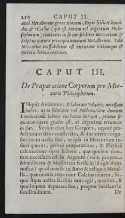 Caput III. De Praeparatione Corporum pro Mercurio Philosophorum