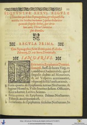 XXXVI Regulae per circulum anni.