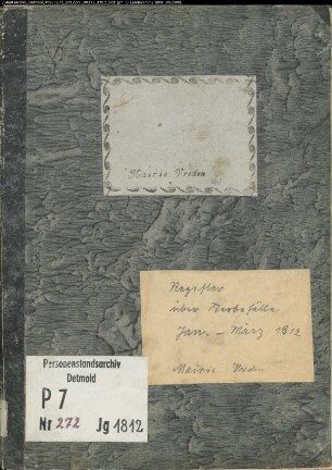 Zivilstandsregister von Vreden (T 1812 Januar-März, Band 1). (Gemeinde: Vreden, Kreis Ahaus)