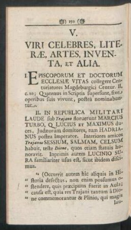 V. Viri Celebres, Literae, Artes, Inventa, Et Alia.