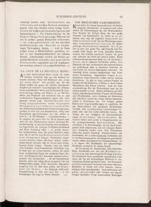 Von englischen Handarbeiten.