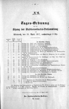 Tages-Ordnung No. 6 (30-52), 18. April 1917
