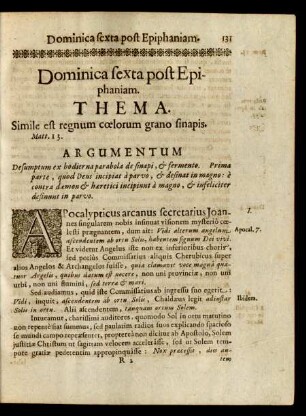 Dominica sexta post Epiphaniam.