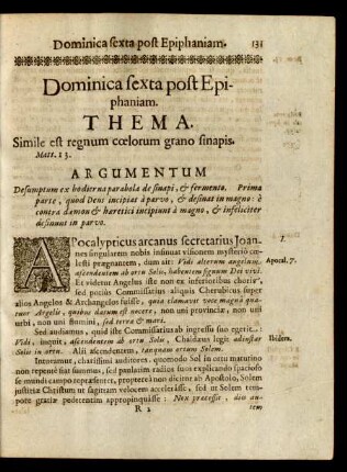 Dominica sexta post Epiphaniam.