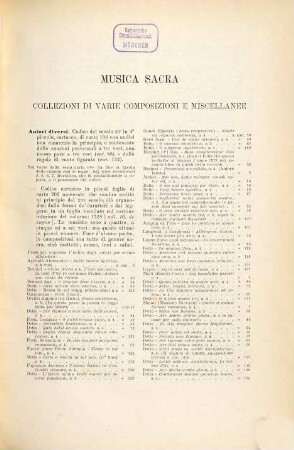 Catalogo della Biblioteca del Liceo Musicale di Bologna, 3. Pratica