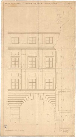 Bestelmeyer, German; Bonn (Nordrhein-Westfalen), Mühlheimerplatz; Verwaltungsgebäude - Mappe 2: Durchfahrt (Teilansicht)