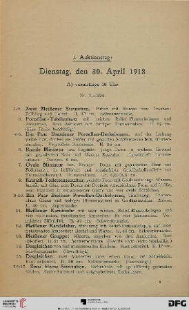I. Auktionstag (Nr. 1-388)