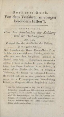 Sechstes Buch. Von dem Verfahren in einigen besonderen Fällen