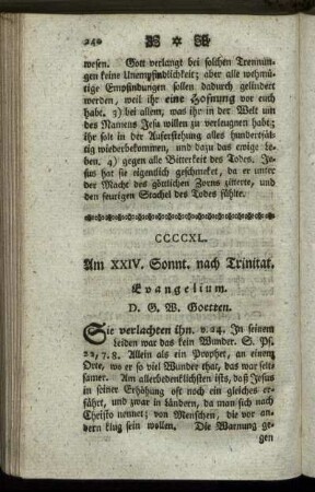 CCCCXL. Am XXIV. Sonnt. nach Trinitat. Evangelium.