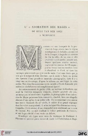 4. Pér. 4.1910: L' "Adoration des Mages" de Hugo van der Goes à Monforte