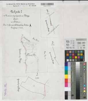 Bigge (Olsberg), Zusammenlegung in der Feldmark Bigge, Urkarte 1 Olsberg Flur 14