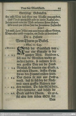 Die 8. [i.e. 7] Historie. Vom Thurm zu Babel
