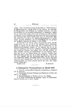 Pädagogische Versammlungen im Herbst 1903