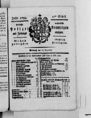 51tes Stück, Ausgabe vom 18. Dezember 1799