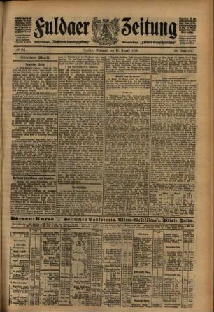 Zweite Ausgabe vom Mittwoch, den 11. August 1909.