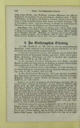 9. Das Großherzogthum Oldenburg