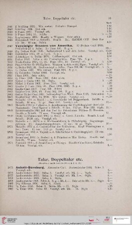 Taler, Doppeltaler etc. (Nr. 2875-3166)