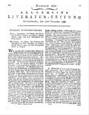Taschenbuch für Jünglinge die sich dem Studieren weihen wollen. Auf das Jahr 1787. Bremen: Förster 1787