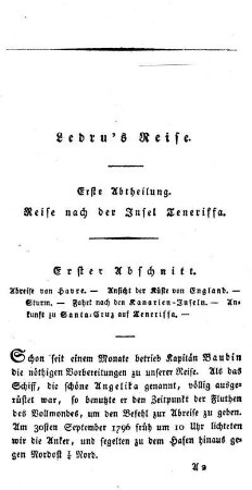Abreise von Havre. - Ansicht der Küste von England. - Sturm. - Fahrt nach den Kanarien-Inseln. - Ankunft zu Santa-Cruz auf Teneriffa. -
