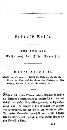 Abreise von Havre. - Ansicht der Küste von England. - Sturm. - Fahrt nach den Kanarien-Inseln. - Ankunft zu Santa-Cruz auf Teneriffa. -