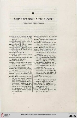 II: Indice dei nomi e delle cose