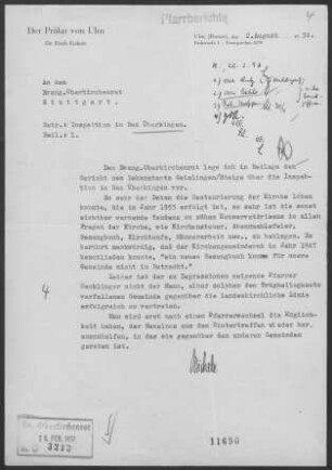 Überkingen: Inspektionsbericht 1954