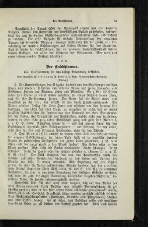 ¬Der¬ Buddhismus : eine Stoffsammlung für schulmäßige Behandlung desselben ; (Schluß)