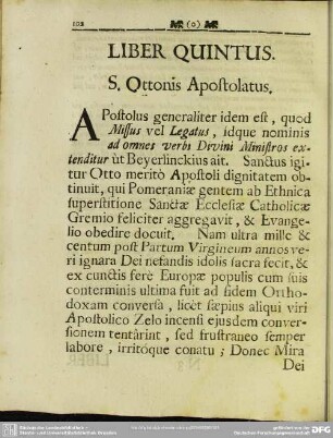 Liber Quintus. S. Ottonis Apostolatus