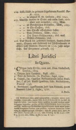 Libri Iuridici In Quarto