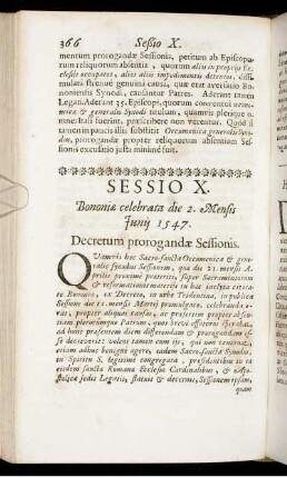 Sessio X. Bononiæ celebrata die 2. Mensis Junii 1547.