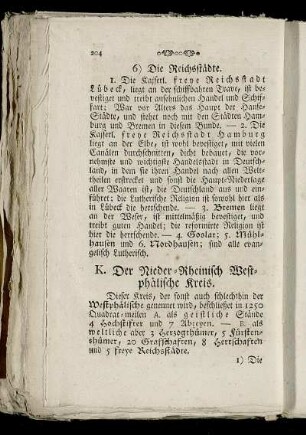 K. Der Nieder-Rheinisch Westphälische Kreis.