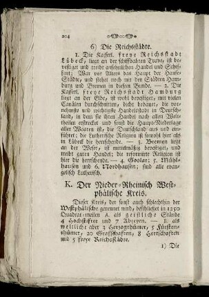 K. Der Nieder-Rheinisch Westphälische Kreis.